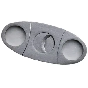 Stainless steel cigar cutter, portable double blade guillotine cigar cutter for smoking tools.