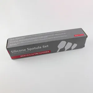Silicone spatula set with heat-resistant non-stick material, ideal for kitchen baking and cooking.