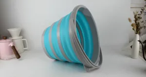 Collapsible silicone folding bucket portable outdoor fishing bucket car wash storage bucket