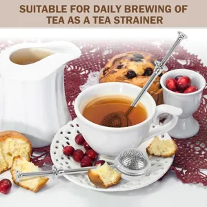 Stainless Steel Press Type Tea Infuser Retractable Tea Ball Strainer for Daily Brewing