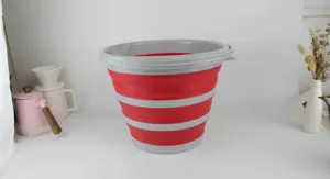 Collapsible folding bucket for outdoor fishing, car washing and home storage use details.