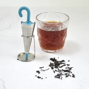 Creative Umbrella Tea Strainer Stainless Steel Loose Leaf Tea Infuser With Silicone Handle Kitchen Tea Accessories Tool