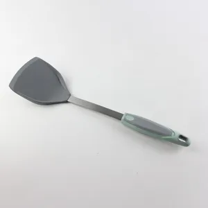 Silicone Cooking Spatula With Stainless Steel Handle Non-Stick Cookware Kitchen Turner Tool