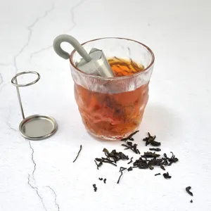 Creative umbrella tea infuser stainless steel mesh loose leaf strainer tea steeper holder.
