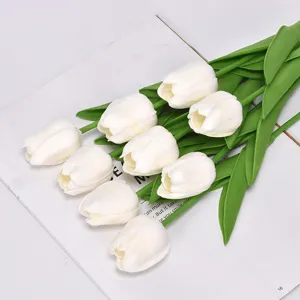 Artificial white tulips bouquet simulation flowers for home decor wedding party decoration