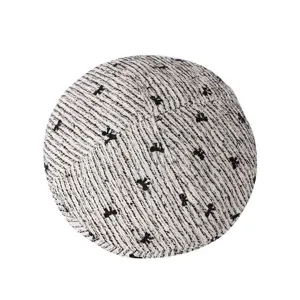 Chapeau bob élégant en tweed avec joli motif de nœud noir pour femmes automne hiver.