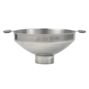 Grande imbuto da cucina in acciaio inossidabile con manici per olio e vino.