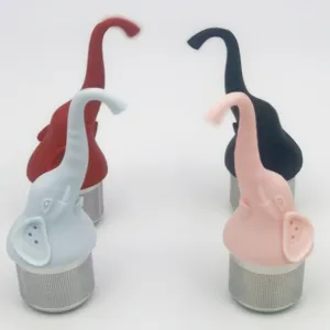 Leuke siliconen olifant thee-ei met roestvrijstalen zeef voor heerlijke losse thee.