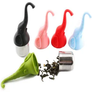 Siliconen olifant thee-ei roestvrij staal theefilter voor losse thee accessoire