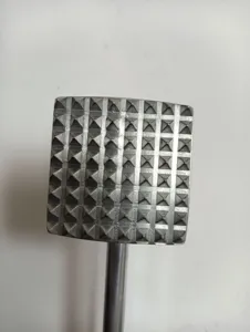 Stainless steel meat tenderizer hammer tool kitchen cooking gadget for beef steak pounding.