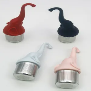 Schattige olifant siliconen thee-ei met roestvrijstalen zeef voor heerlijke losse thee.