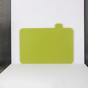 Green plastic cutting board kitchen food prep chopping board with hanging tab non-slip surface