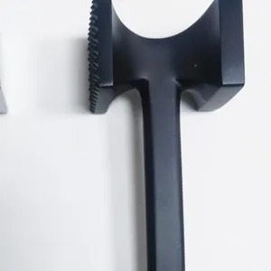 Black aluminum meat tenderizer mallet for kitchen steak pounding and meat preparation tool.