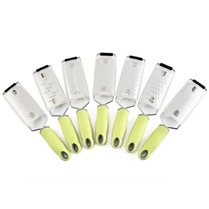 Stainless steel cheese grater with PP handle, multi-functional kitchen tool for lemon peeling.