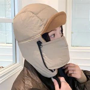 Invernale cappello da trapper termico con maschera facciale integrata antivento donna