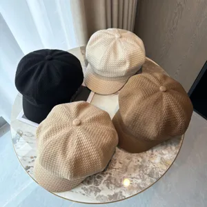 British Style Beret Octagonal Hat For Women Japanese Retro Houndstooth Texture Newsboy Cap Fashion Versatile Painter Hat Polyester Cotton Casual Cabbie Cap