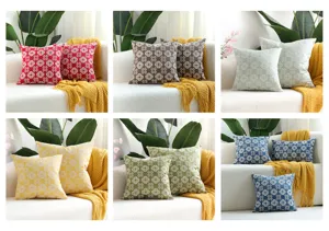 Modern minimalist jacquard cushion cover, four leaf clover flower sofa pillow case home decor