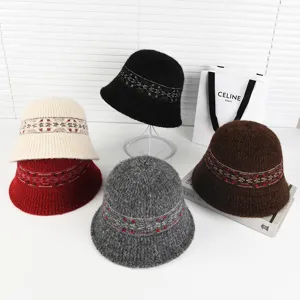 Γυναικείο πλεκτό bucket hat καπέλο ψαρά καλοκαιρινό casual προστασίας από τον ήλιο