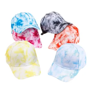 Fashion tie dye baseball cap for men and women, colorful gradient sun protection hat.