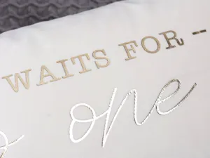 Velvet throw pillow cover detail shot with gold foil print Nordic style cushion cover