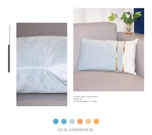 Velvet color block cushion cover with gold trim for modern sofa throw pillow decor
