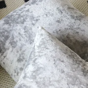 Soft grey ice velvet pillow cover detail, luxurious textured cushion case for home sofa decor.