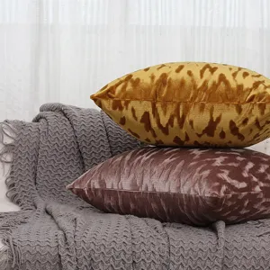 Housse de coussin en velours au design nordique minimaliste, motif vague pour canapé.
