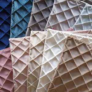 Nordic solid velvet cushion cover pinched diamond grid throw pillow case color