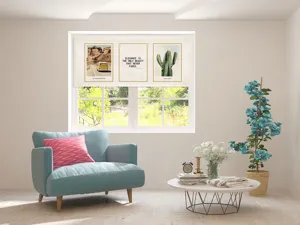 Short blackout door curtain fabric printed plants scenery home room decor aesthetic style