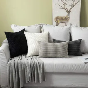 Modern Minimalist Corduroy Pillow Cover Solid Color Decorative Throw Pillow Case For Sofa Living Room Bedroom Home Decor