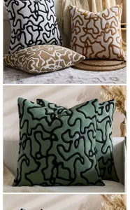 Funda de cojín de terciopelo abstracto moderno, funda de almohada de sofá para decoración.