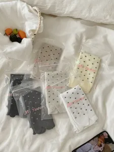 Comfortable polka dot split toe socks for women, cute cotton tabi socks in multi colors.
