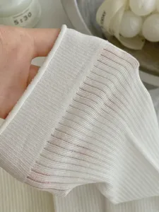 White sheer ribbed leg warmers women summer thin hollow out ballet core footless socks