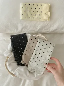 Women split toe socks cute polka dot mid-calf hosiery tabi socks for casual daily wear