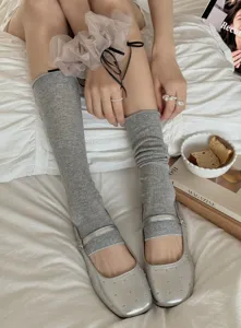 Women summer thin leg warmers solid color half palm socks ballet style sheer stirrup socks