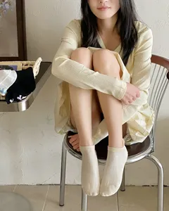 Japanese style pure cotton short socks for women, breathable cute bow design, summer casual daily wear.