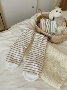 Calzini a tubo righe casual quotidiano traspiranti cotone primavera autunno stile
