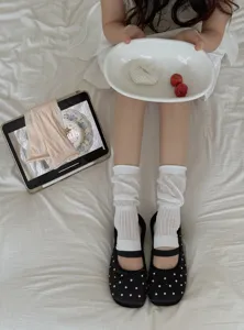 Summer ultra-thin short stirrup socks, breathable mesh socks for women, Japanese style.