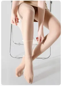 Damen hautfarbene atmungsaktive elastische Strumpfhose Detail, Sommer Anti-Laufmaschen Strümpfe.