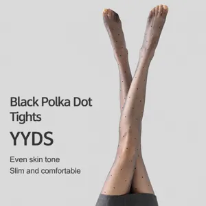 Dames Sexy Transparante Polka Dot Panty Ultradun Anti-Haak Zwarte Tights Zomer Ademende Lichte Stretch Kousen