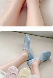 Women summer thin breathable mesh low-cut invisible boat socks with cute embroidery.