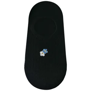 Summer thin cotton invisible socks for women with cute floral embroidery low cut boat socks