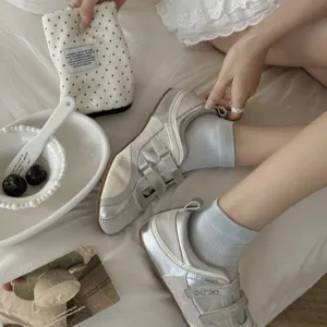 Chaussettes courtes en coton pour femmes printemps automne décontractées unies confortables de base