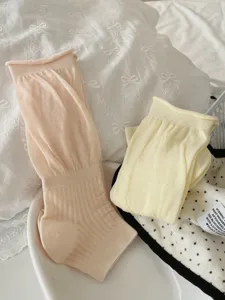 Detailed view of ultra-thin breathable mesh stirrup socks, soft Japanese style summer wear.