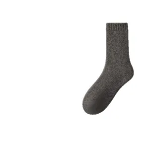 Dunklegraue dicke warme Herren Wollsocken für den Winter, bequemer täglicher Klassiker.