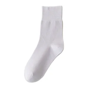 Dames Lente Herfst Dun Effen Kleur Halverwege Kuit Socken Puur Katoen Ademend Zweetabsorberend Casual Lange Socken