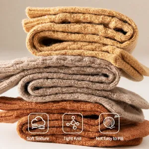 Cozy thick knit winter slouch socks in warm earth tones, soft and comfortable for daily wear.