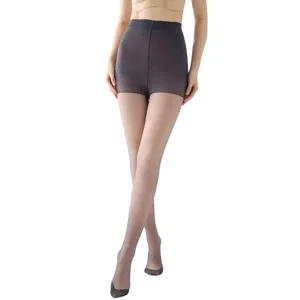 Women high waist translucent tights fake sheer pantyhose warm winter fleece leggings main view