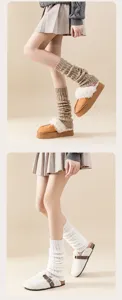 Knit leg warmers for women autumn winter warm slouch socks y2k style fashion calf socks