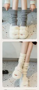 Comfortable knitted stirrup socks leg warmers y2k style winter cozy slouch socks